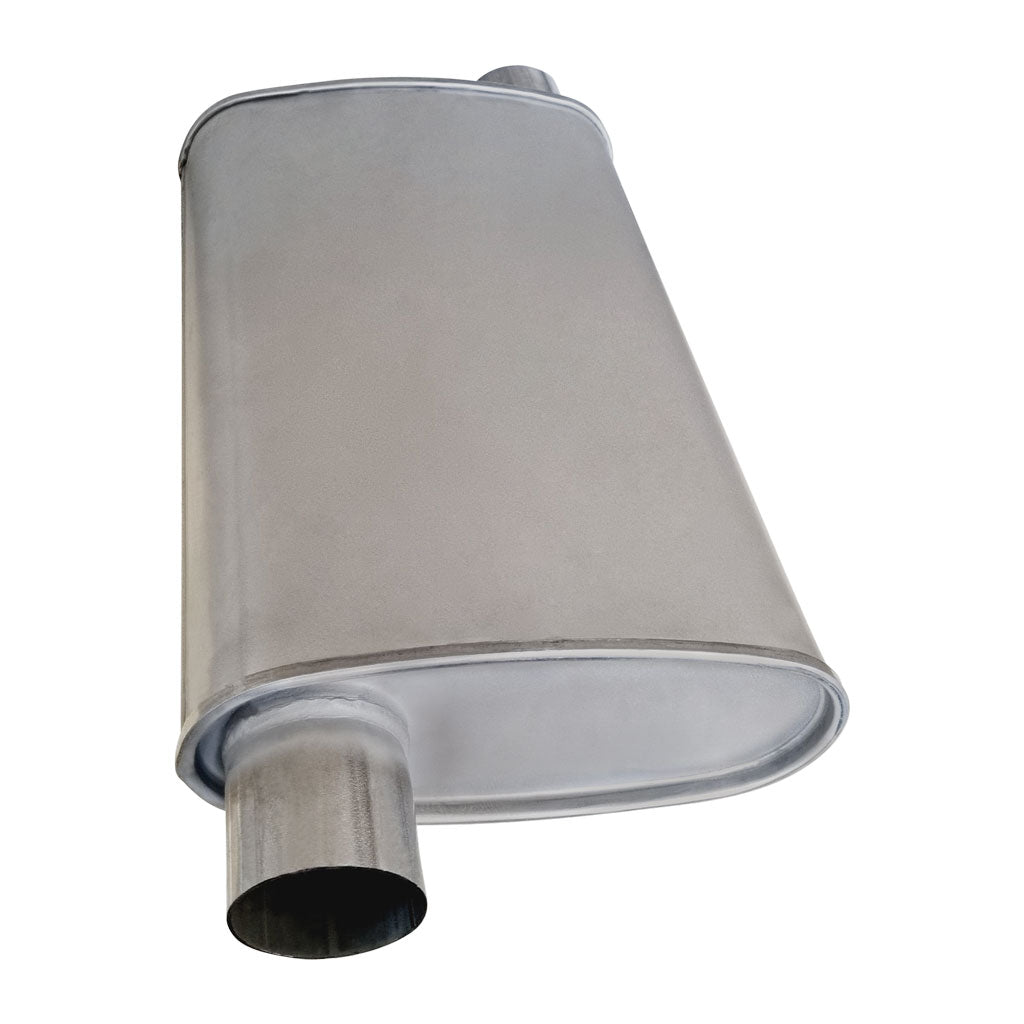 10" X 4" OVAL - 16" LONG O/O 2 1/2" GLASS PACKED MEGA FLOW