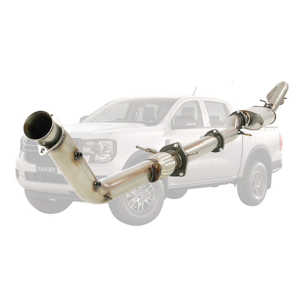 Ford Ranger Next Gen 2022 On 3L 3.5 Inch Turbo Back DPF Delete Exhaust System