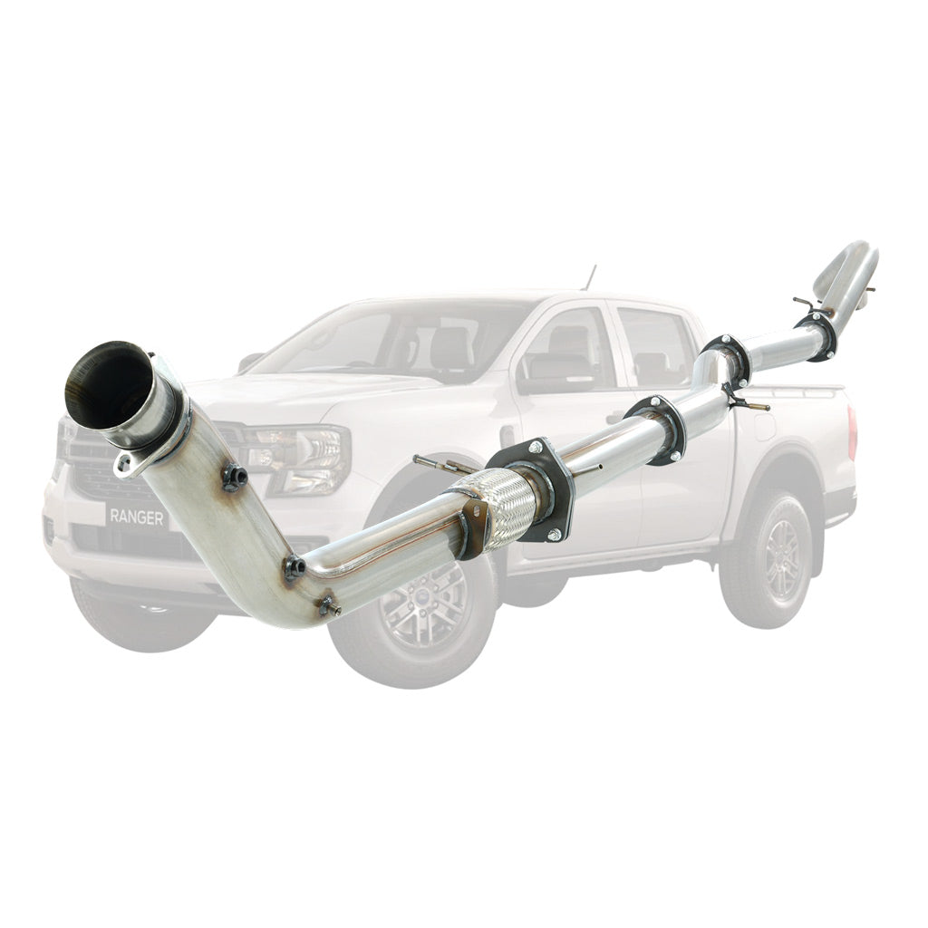 Ford Ranger Next Gen 2022 On 3L 3.5 Inch Turbo Back DPF Delete Exhaust System