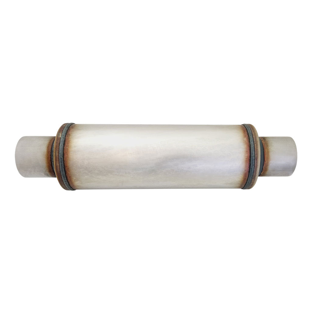 5" Round Centre/Centre Configurations Universal Mufflers With Spigots | Stainless 409 | Select Your Size Length and Internal Options