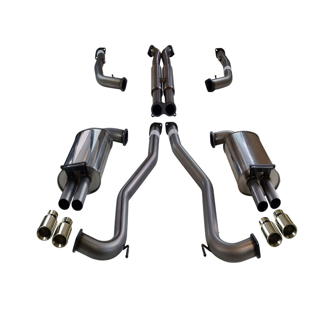HOLDEN COMMODORE VE, VF V6 V8 UTE STATESMAN WM WN 3" KIT WITH 2 x HOTDOG - XPIPE & 4 X SC TIPS - XPS STAINLESS STEEL 409L