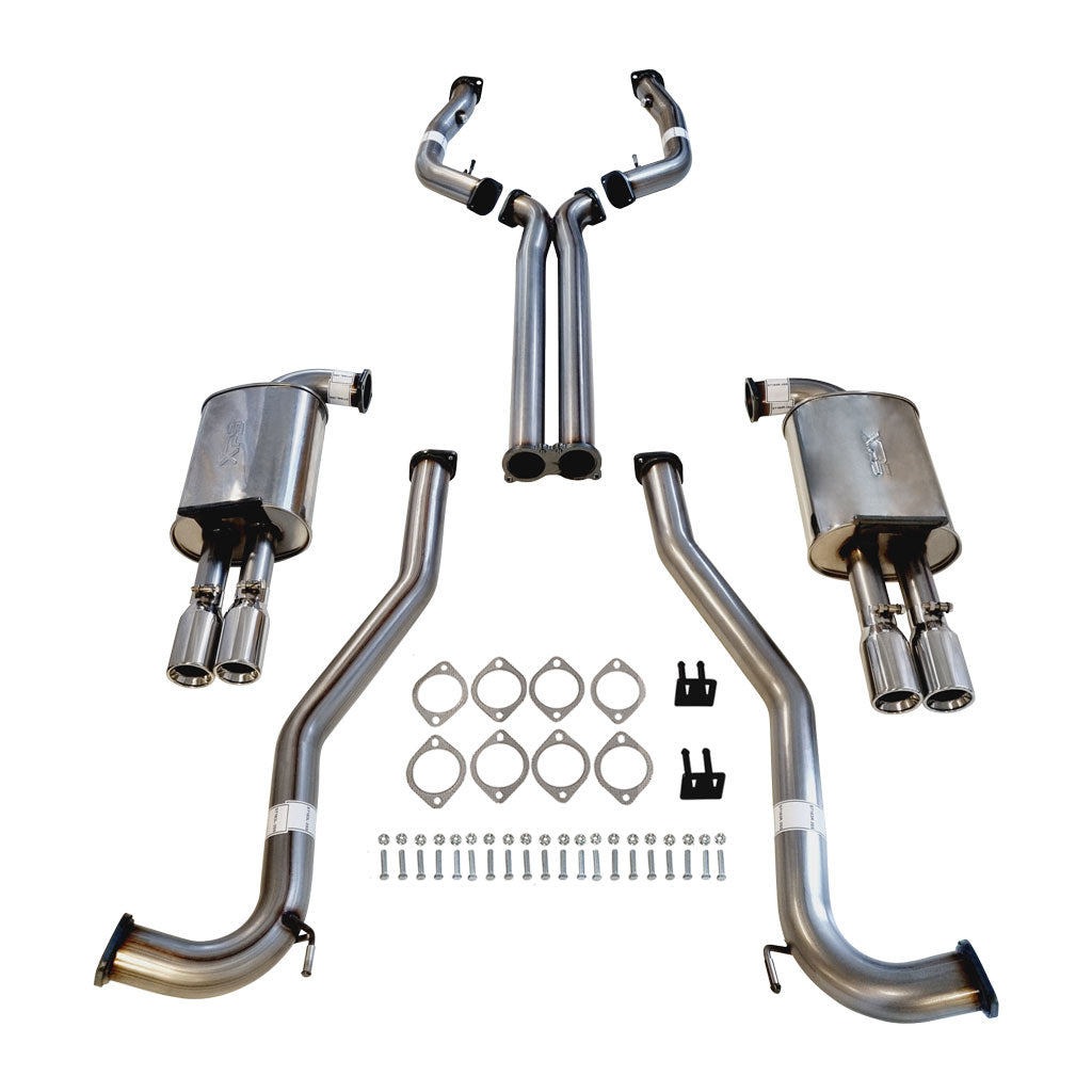 Commodore VE VF V6 V8 Sed Wag Twin 3" Stainless Steel Catback Exhaust X Pipe & Straight Tips