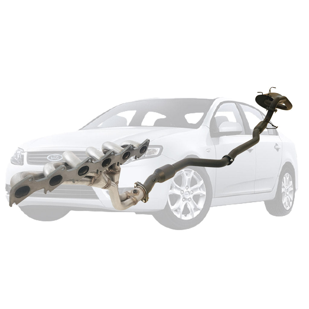 FORD FALCON FG XT SEDAN 2.5" EXHAUST WITH XPS EXTRACTOR, HIFLOW CAT, HOTDOG CENTRE AND REAR MUFFLER