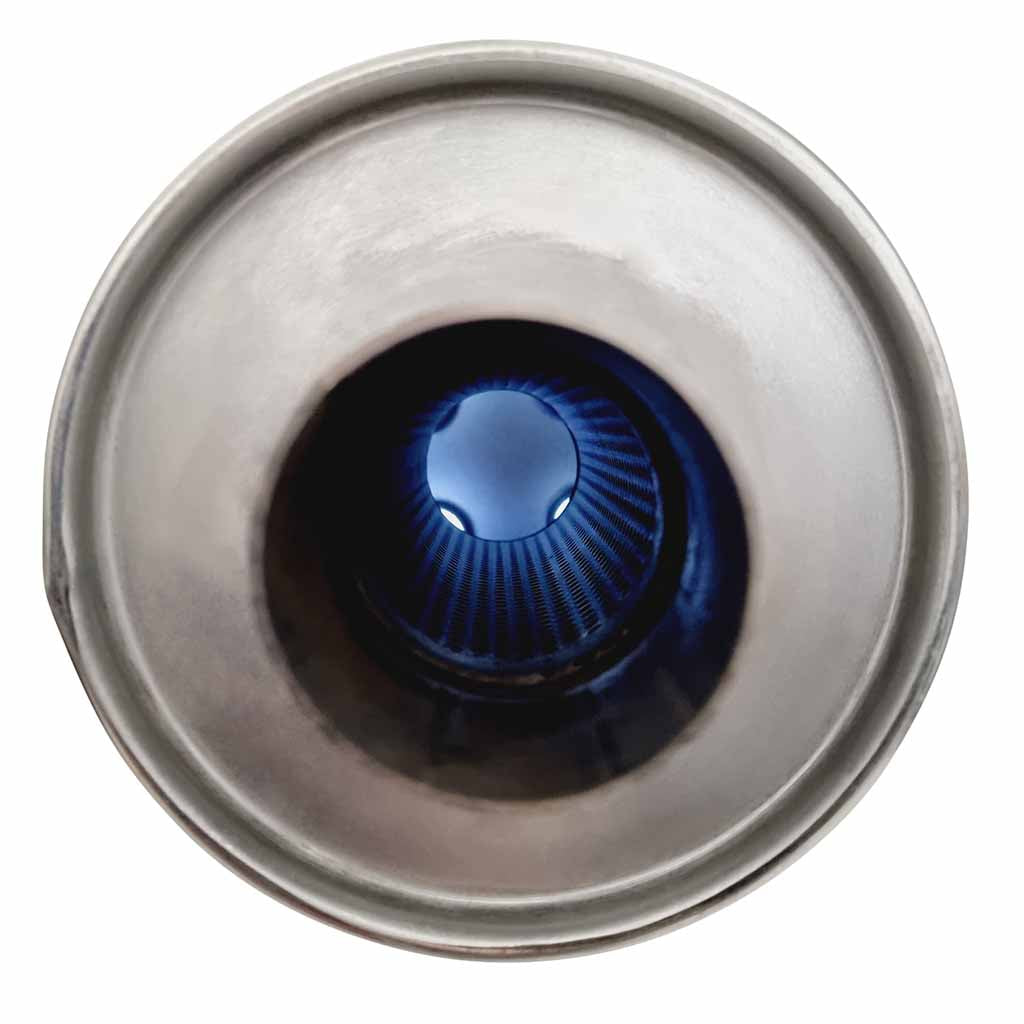 6" ROUND 24" LONG 2 1/4" - 2 1/4" GLASS PACKED BAFFLED