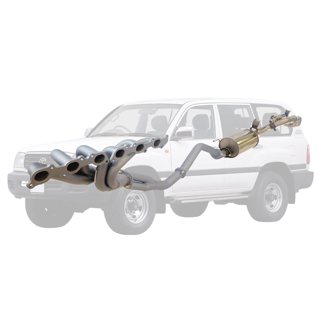 TOYOTA LANDCRUISER 105 SERIES FZJ105 4.5L 98 - 02 HEADERS & 2 1/2" EXHAUST STAINLESS KIT