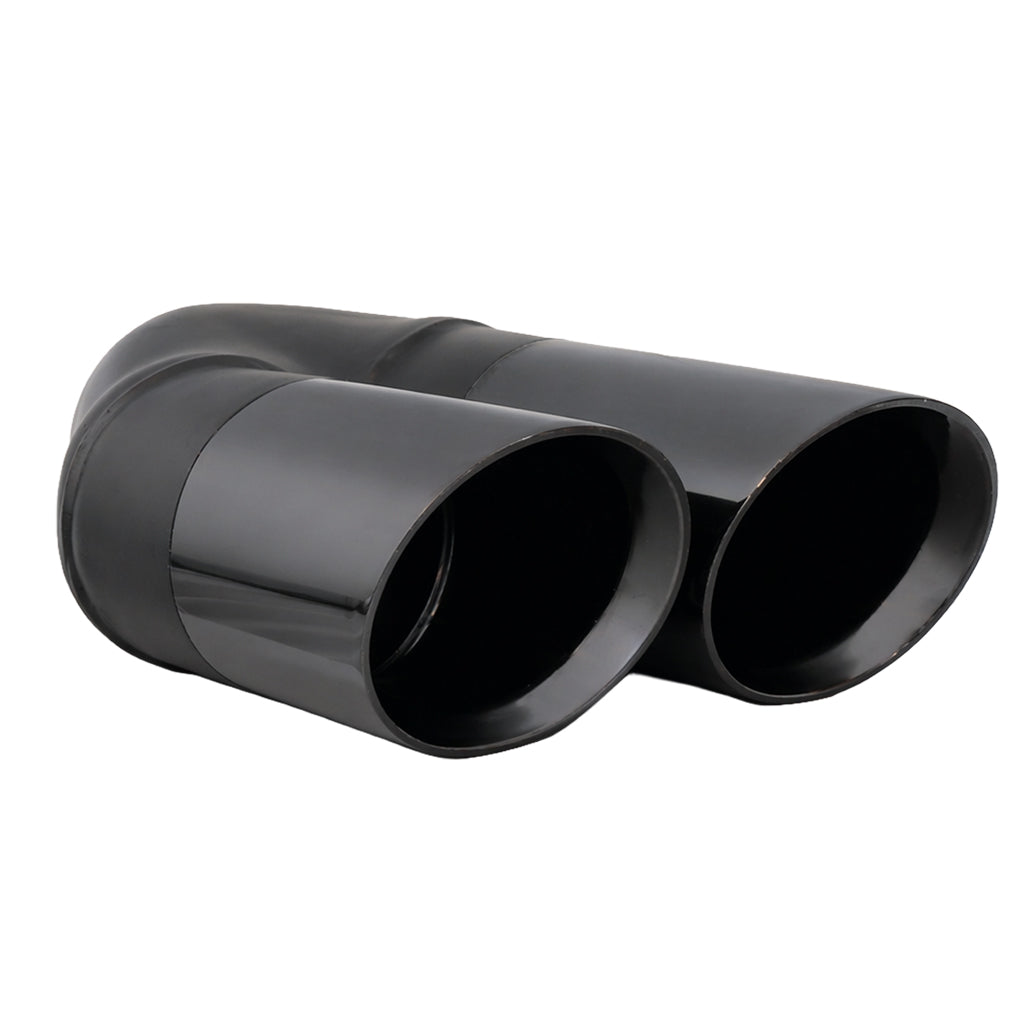 Angle Cut Y-Piece Inner Cone Black Chrome 2 1/2" In 2x3" Out 9" Long LHS SS304 Tip