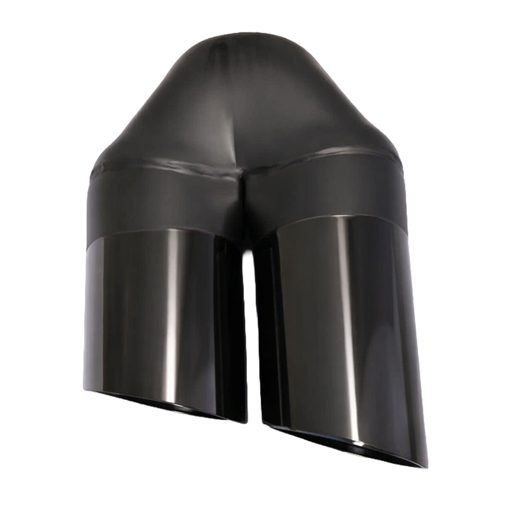 Angle Cut Y-Piece Inner Cone Black Chrome 2 1/2" In 2x3" Out 9" Long LHS SS304 Tip