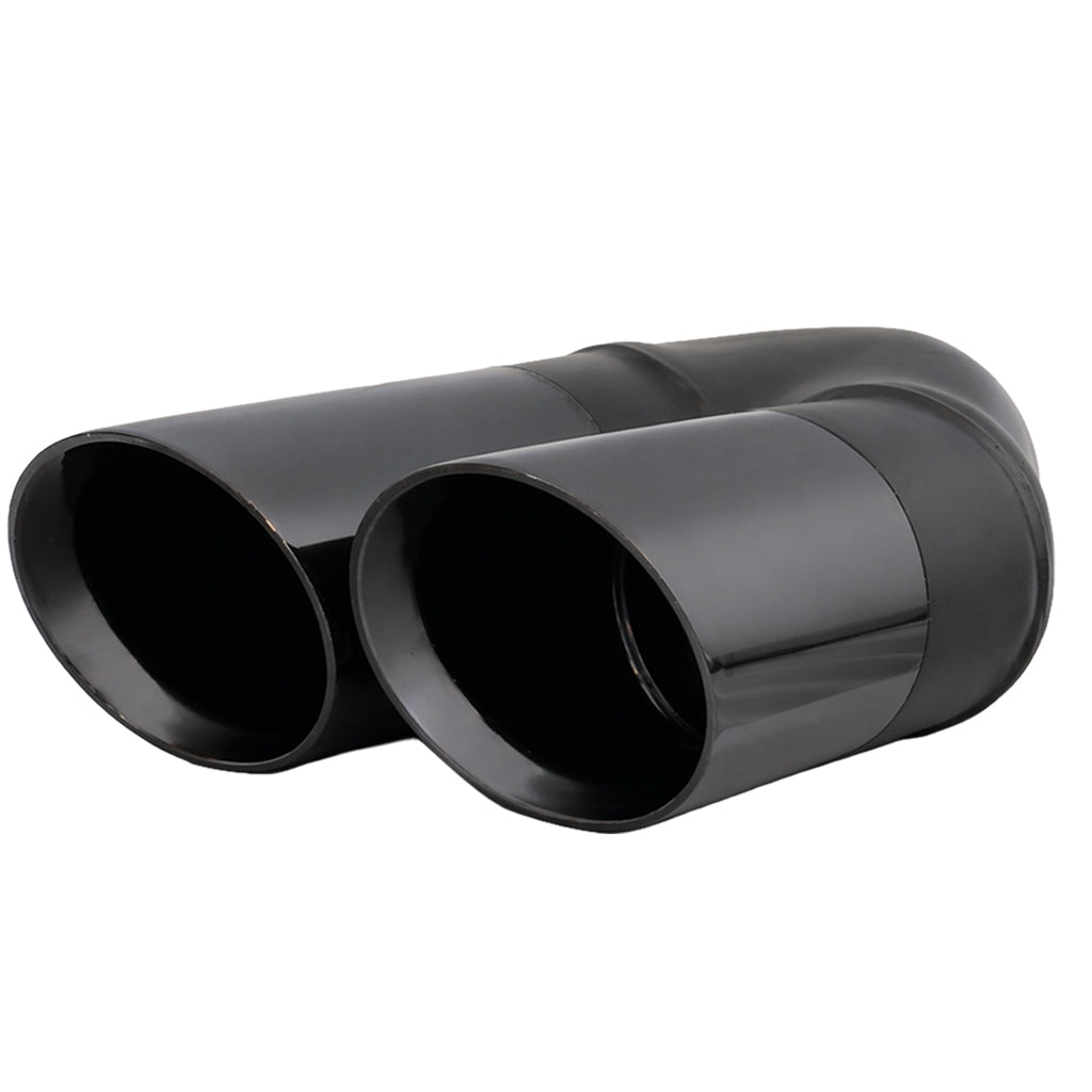 Angle Cut Y-Piece Inner Cone Black Chrome 2 1/2" In 2x3" Out 9" Long RHS SS304 Tip