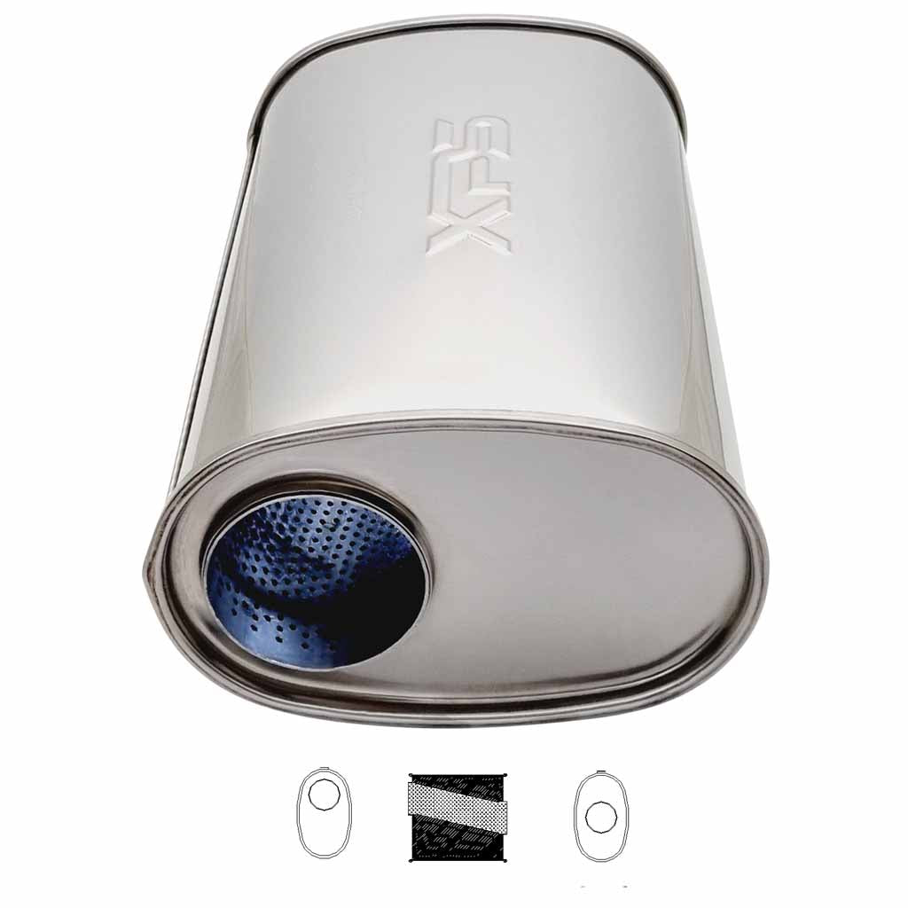 8" x 5" Offset/Centre Configurations Mufflers | Stainless 304 | Select Your Size Length and Internal Options