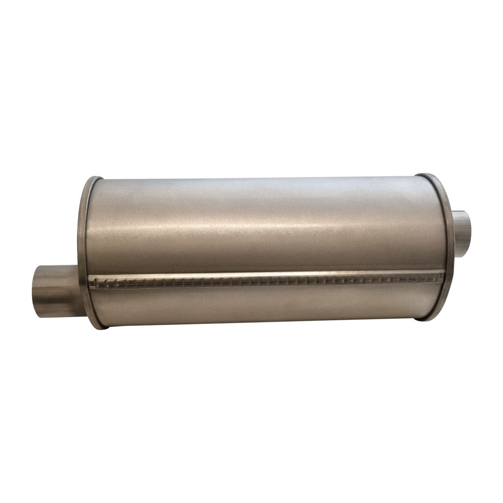 6" Round Offset/Offset Righthand Rotation Configurations Universal Mufflers | Aluminised | Select Your Size Length and Internal Options