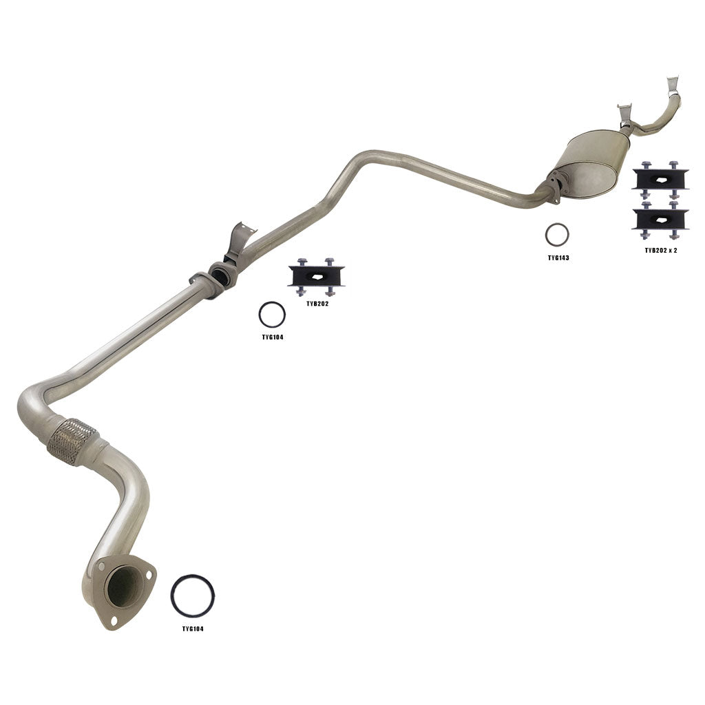 TOYOTA LANDCRUISER HZJ75 / HZJ78 4.2L 1HZ DIESEL STANDARD REPLACEMENT 2-1/4" INCH ENGINE PIPE BACK EXHAUST SYSTEM