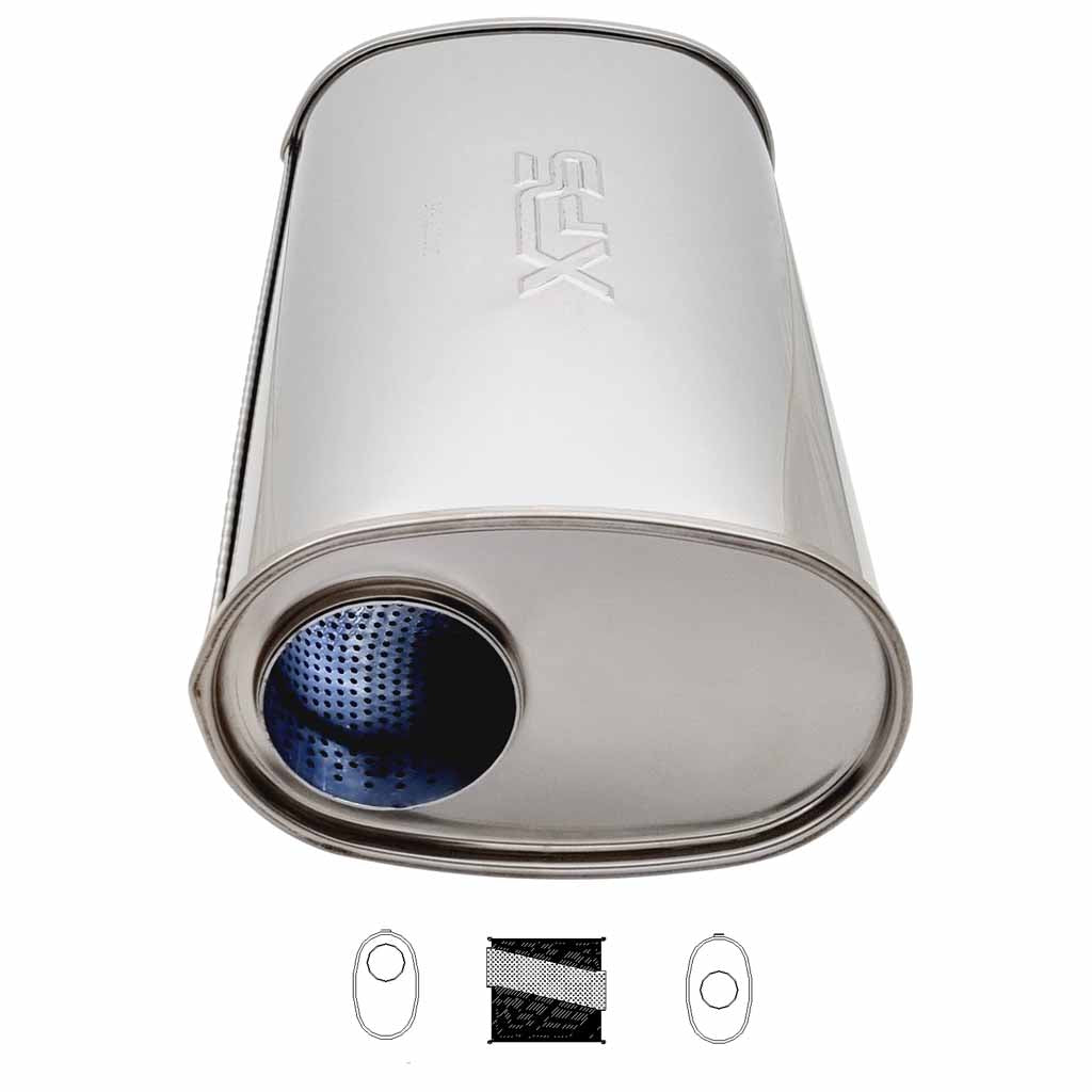 8" x 5" Offset/Centre Configurations Mufflers | Stainless 304 | Select Your Size Length and Internal Options