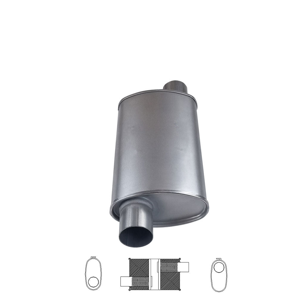 8" x 4" Offset/Offset Configurations Mufflers | Aluminised | Select Your Size Length and Internal Options