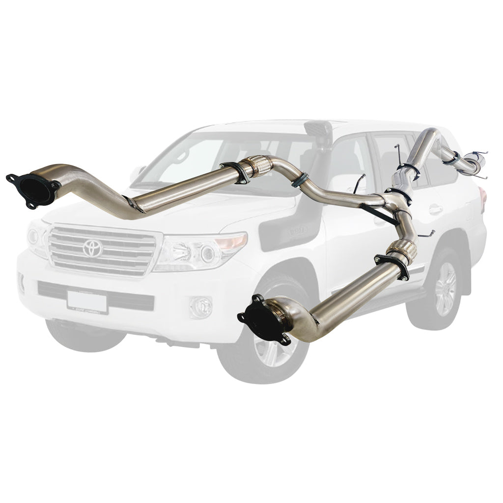 Toyota Landcruiser 200 Series V8 Wagon Twin 3 Inch Into 4 Inch Turbo Back Exhaust