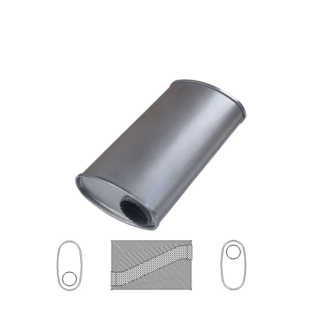 8" x 4" Offset/Offset Configurations Mufflers | Aluminised | Select Your Size Length and Internal Options