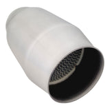 Universal Catalytic Converters - 2.5" to 4" 100/200 Cell Metallic Round Body, Brush Finish, 190mm Length