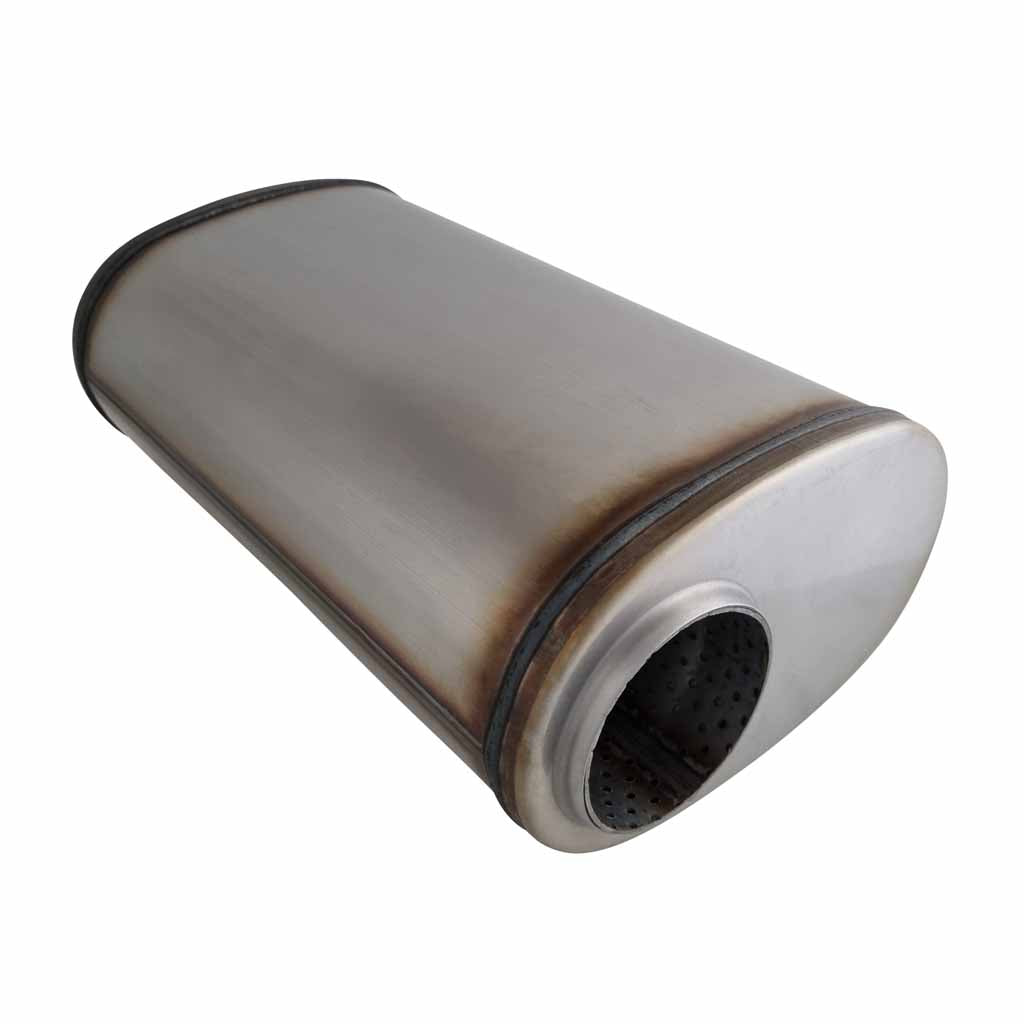 3 INCH 8" X 5" OVAL STAINLESS - 14 INCH LONG O/C GP NO STUBS STRAIGHT THROUGH