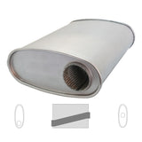2.5" UNIVERSAL MEGA FLOW OVAL MUFFLER 10X4 14" LONG O/C NO STUBS