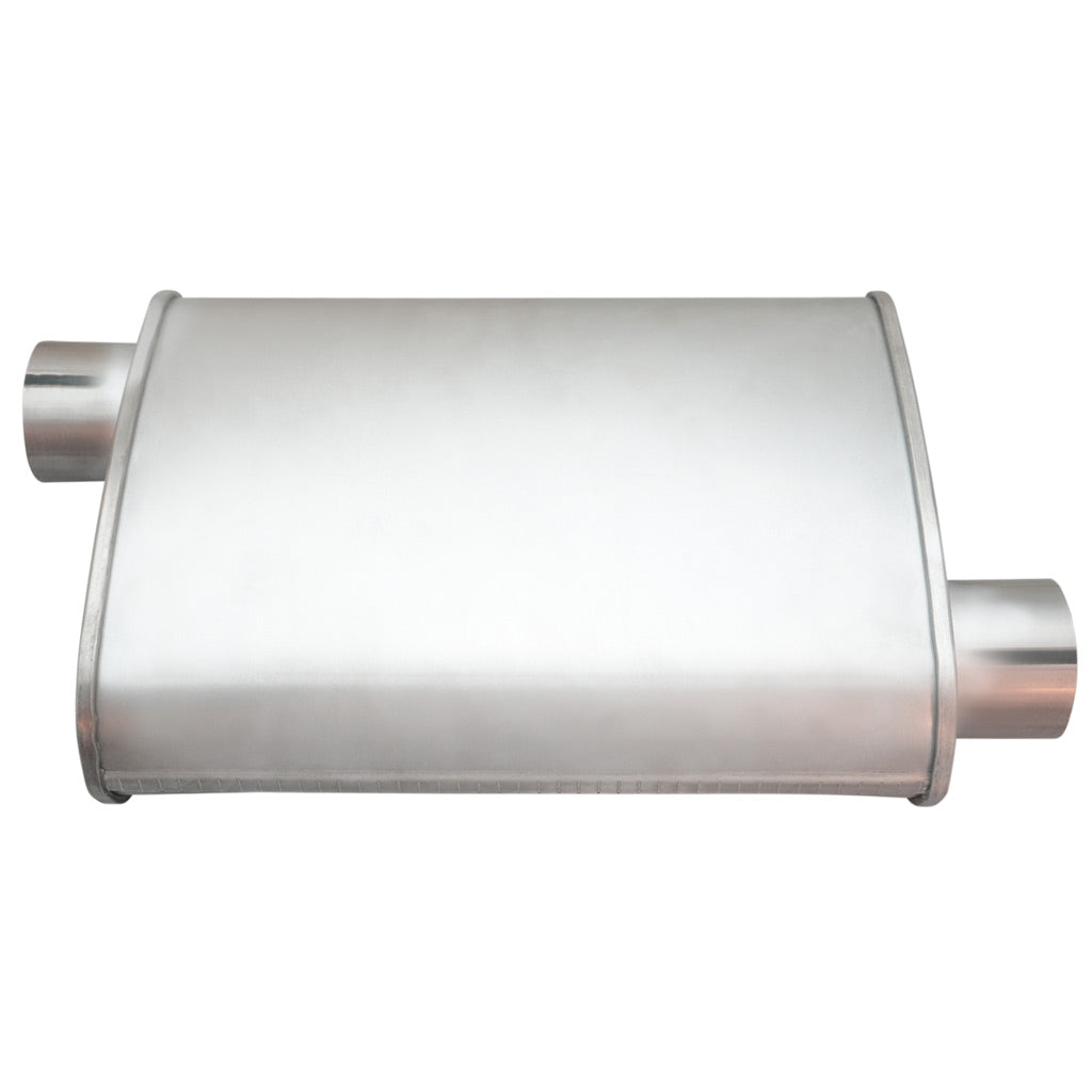 10" X 4" OVAL - 14" LONG O/O 2 1/2" GLASS PACKED MEGA FLOW