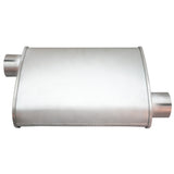 10" X 4" OVAL - 14" LONG O/O 2 1/2" GLASS PACKED MEGA FLOW