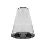 8” X 4” OVAL - 18” LONG D/D DUAL 2” IN/OUT GLASS PACKED  NO STUBS