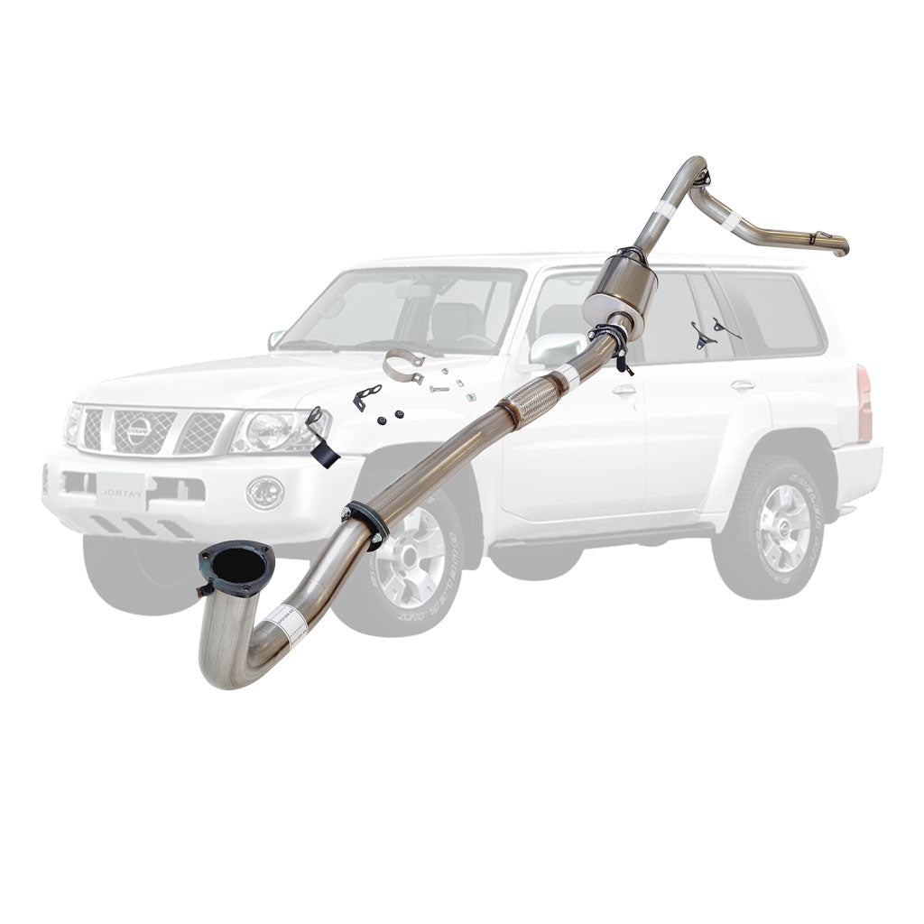 Nissan Patrol Y61 GU TD42 Wagon 3 Inch Dump Pipe Back Exhaust (Does not suit Coil Tower Braces)