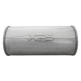 6" ROUND - 14" LONG 3" C/C POLISHED 304 STAINLESS STEEL STRAIGHT THROUGH MUFFLER