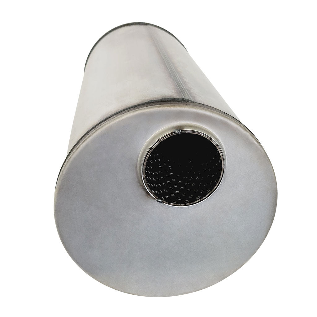 8" ROUND - 18" LONG 2.5" O/O  GP NS MEGA STAINLESS STEEL 409