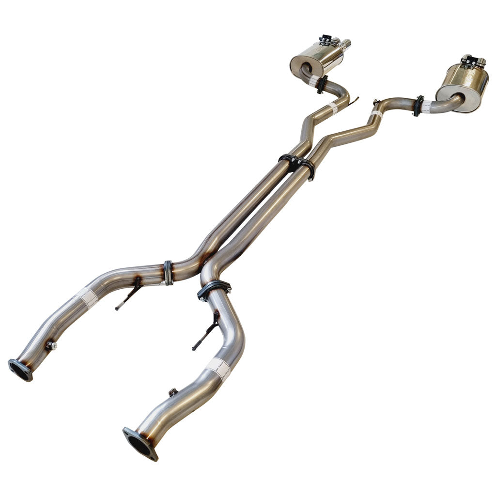 Commodore VE VF V6 V8 Sed Wag Twin 3" Stainless Steel Catback Exhaust X Pipe & Angle Cut Tips