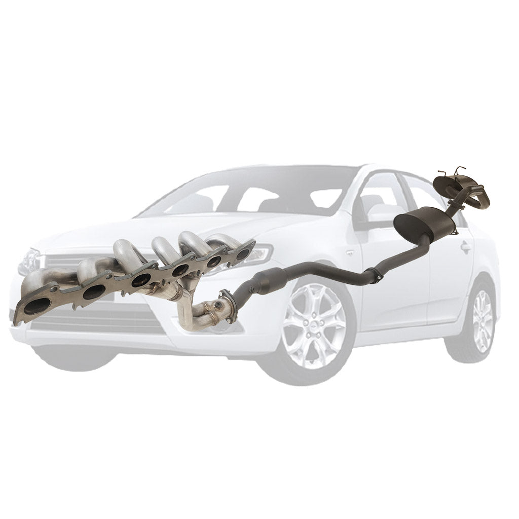 FORD FALCON FG XR6 SEDAN 2.5" EXHAUST WITH XPS EXTRACTOR & HIFLOW CAT FRONT MUFFLER AND DUAL REAR MUFFLER
