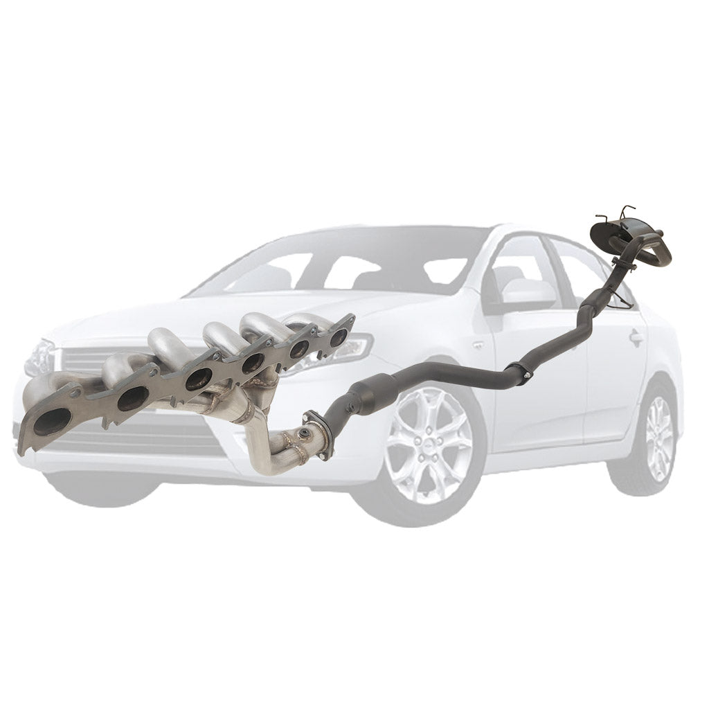 FORD FALCON FG XR6 SEDAN 2.5" EXHAUST WITH XPS EXTRACTOR & HIFLOW CAT FRONT MUFFLER AND DUAL REAR MUFFLER
