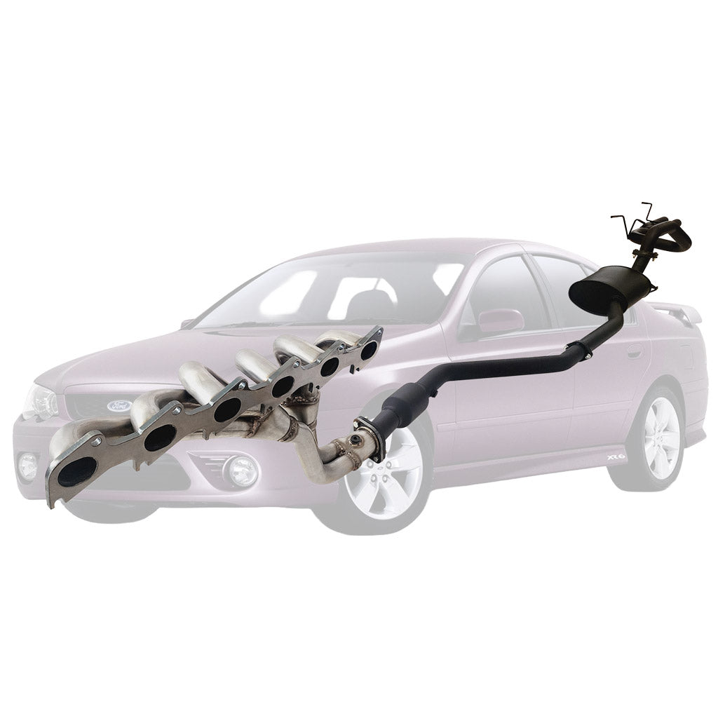 FORD FALCON BA BF XR6 SEDAN 2.5" EXHAUST WITH XPS EXTRACTOR & HIFLOW CAT REAR DUAL TAILPIPE