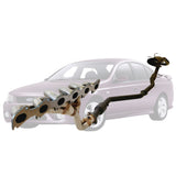 FORD FALCON BA BF XR6 SEDAN XPS EXTRACTORS & CATBACK EXHAUST 2.5" WITH HIFLOW CAT, FRONT HOTDOG AND REAR MUFFLER DUAL OUTLET