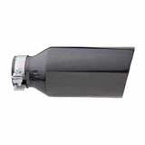 Angle Cut Inner Cone RC 3" In 5" Out 12" Long SS304 Black Chrome Finish Clamped Tip