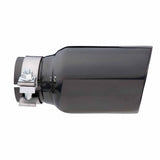 Angle Cut Inner Cone RC 2 1/2" In 4" Out 8" Long SS304 Black Chrome Finish Clamped Tip