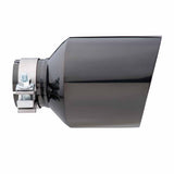 Angle Cut Inner Cone RC 2 1/2" In 5" Out 8" Long SS304 Black Chrome Finish Clamped Tip