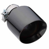 Angle Cut Inner Cone RC 3" In 5" Out 8" Long SS304 Black Chrome Finish Clamped Tip