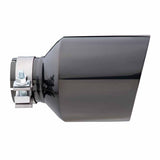 Angle Cut Inner Cone RC 3" In 5" Out 8" Long SS304 Black Chrome Finish Clamped Tip