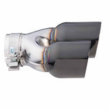 Angle Cut Y-Piece Inner Cone Taper Stepped 3" In 2 x 31/2" Out 9" Long LHS SS304 Black Chrome Finish Clamped Tip