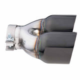 Angle Cut Y-Piece inner Cone Taper Stepped 3" In 2 x 4" Out 9" Long RHS SS304 Black Chrome Finish Clamped Tip