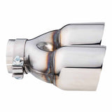 Angle Cut Y-Piece inner Cone Taper Stepped 3" In 2 x 4" Out 9" Long RHS SS304 Clamped Tip