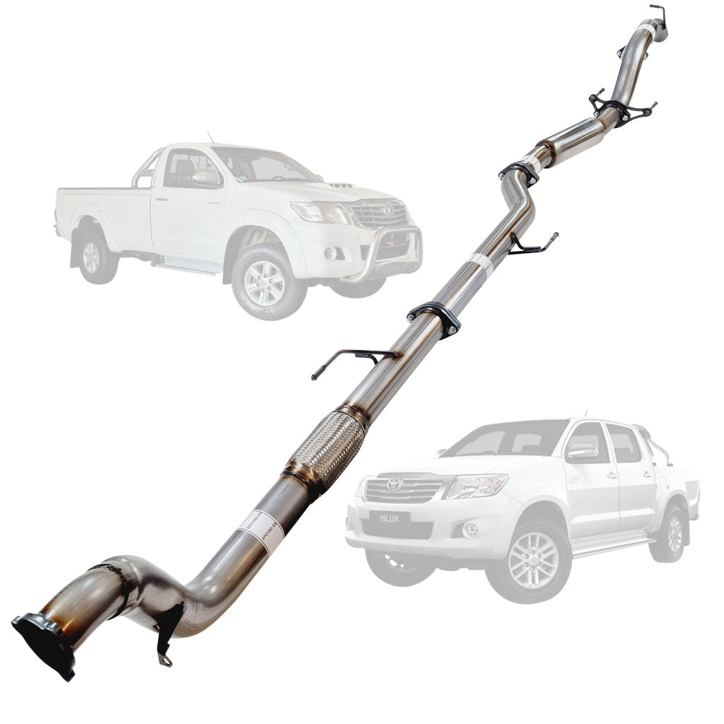 TOYOTA HILUX KUN 3.0L16/26 3.0L 1KD-FTV D4D 2005 - 9/2015 3" TURBO BACK EXHAUST