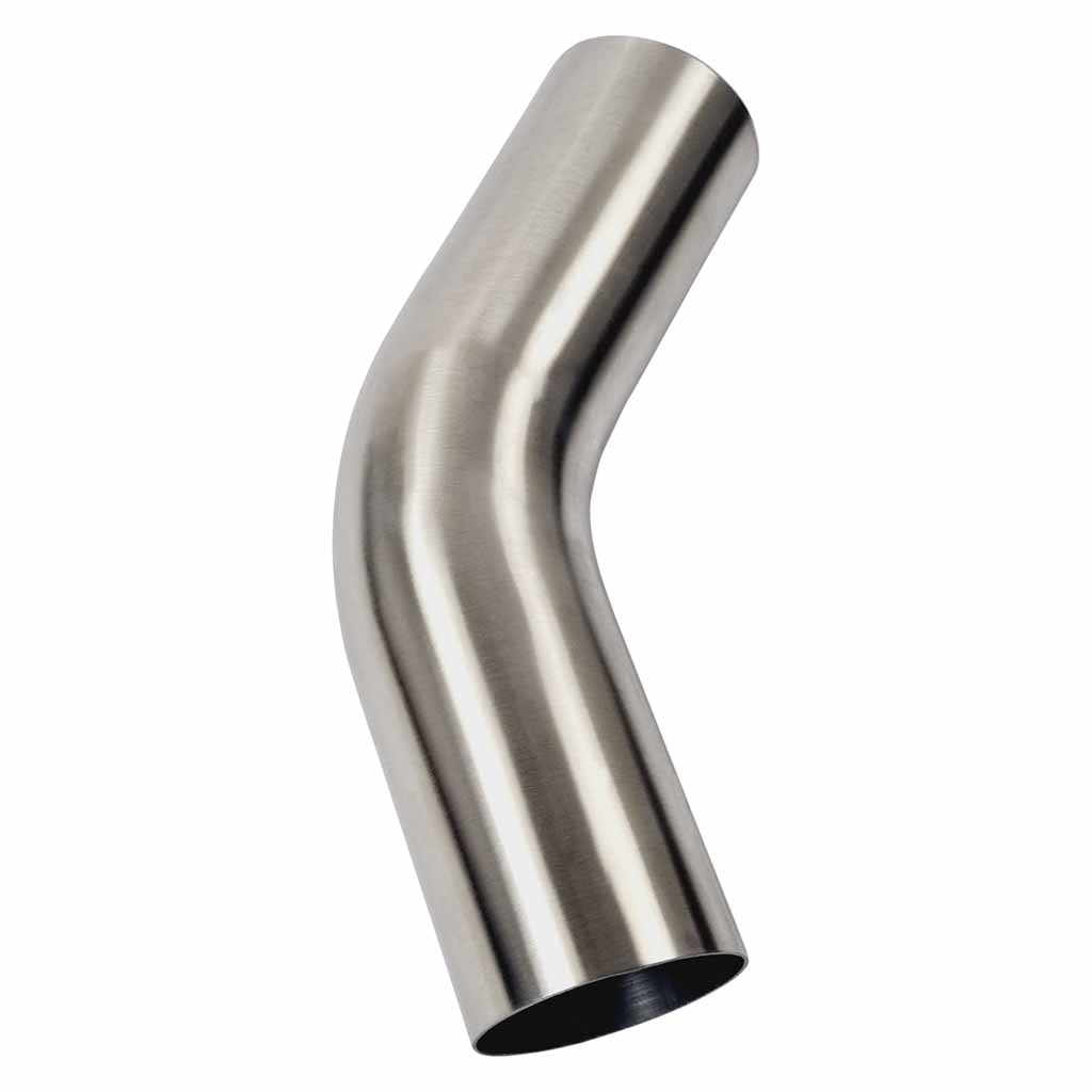 3.5 Inch 45 Degree 1.5D Radius Mandrel Bend Brushed 304 Stainless Steel