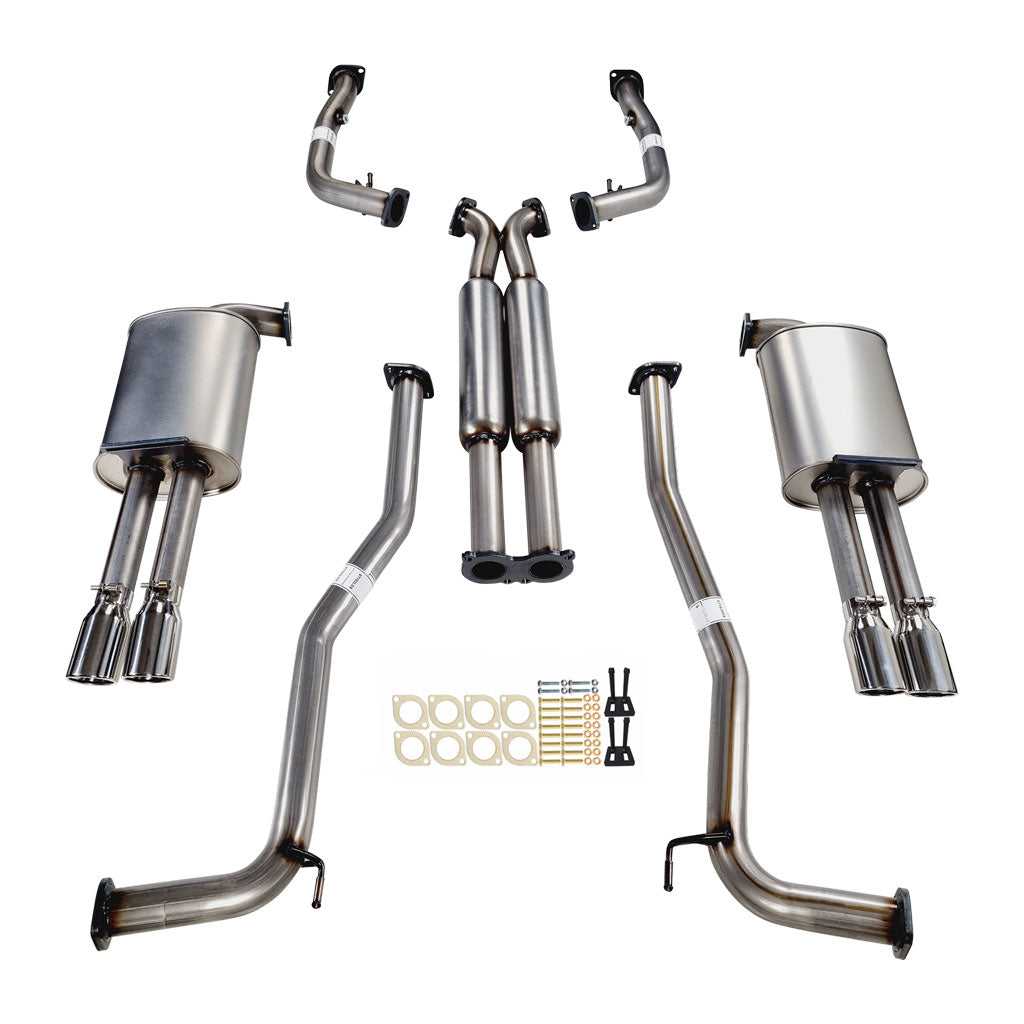 HOLDEN COMMODORE VE, VF V6 V8 SEDAN WAGON 2.5" KIT WITH 2 x HOTDOG - XPIPE & 4 X AC TIPS - XPS STAINLESS STEEL 409L