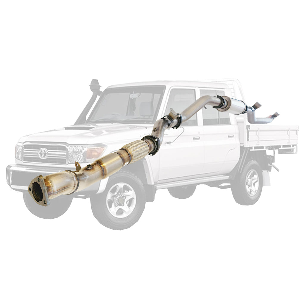 Toyota Landcruiser 79 Series VDJ79 UTE 4.5L V8 2016-On 3.5 Inch Stainless Turbo Back DPF Model Exhaust