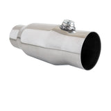 Universal High Flow Performance Catalytic Converter - 2" to 4" 100/200 Cell Round Metallic Core - Bullet Style with Oxy Sensor Provision