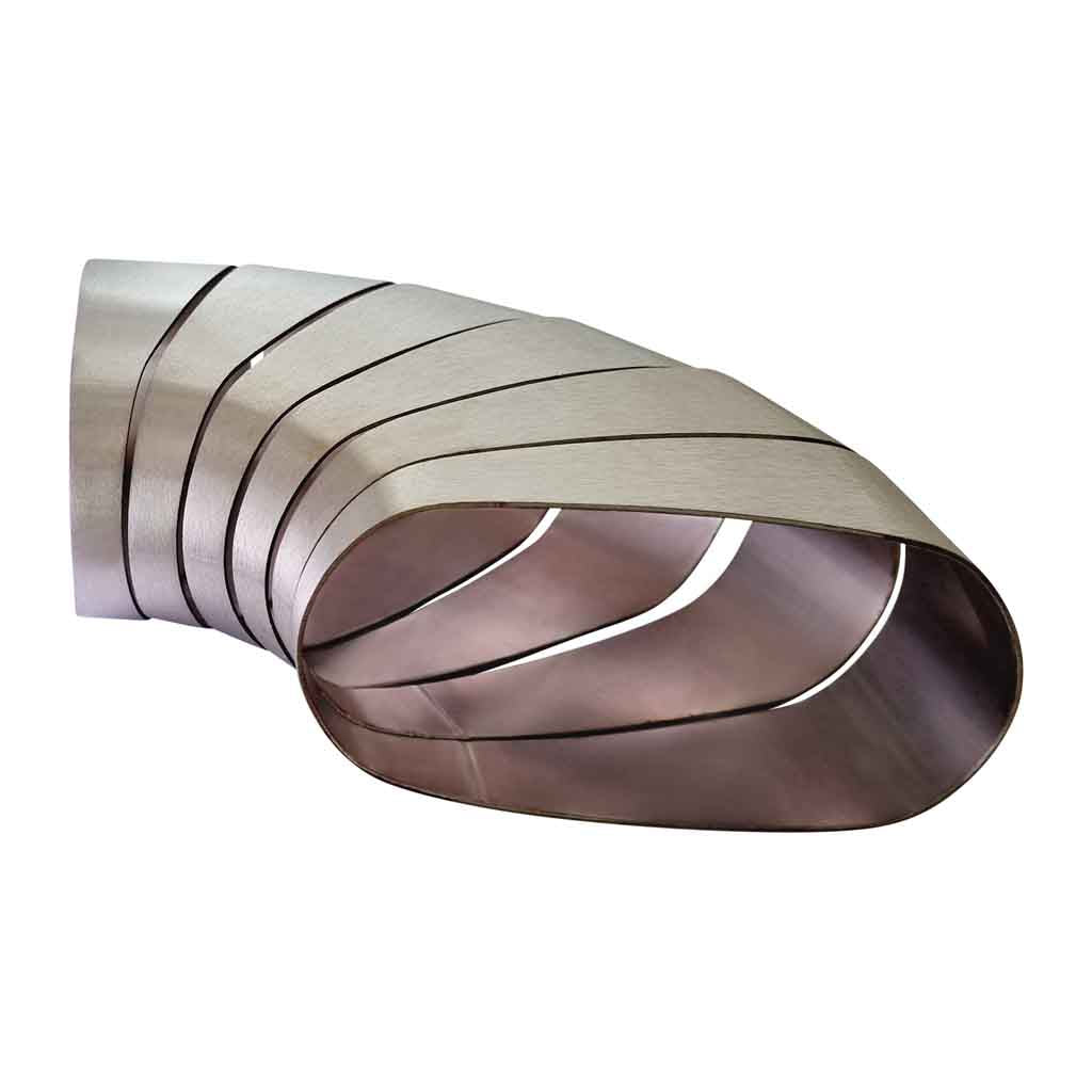 4" (63*125) Horizontal Oval Pie Cuts SS304 Brushed 15° 90