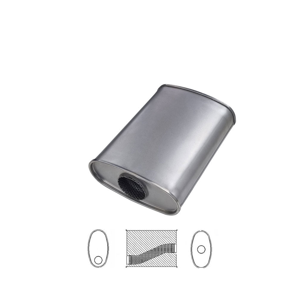 10" x 4" Offset/Centre Configurations Mufflers | Aluminised | Select Your Size Length and Internal Options