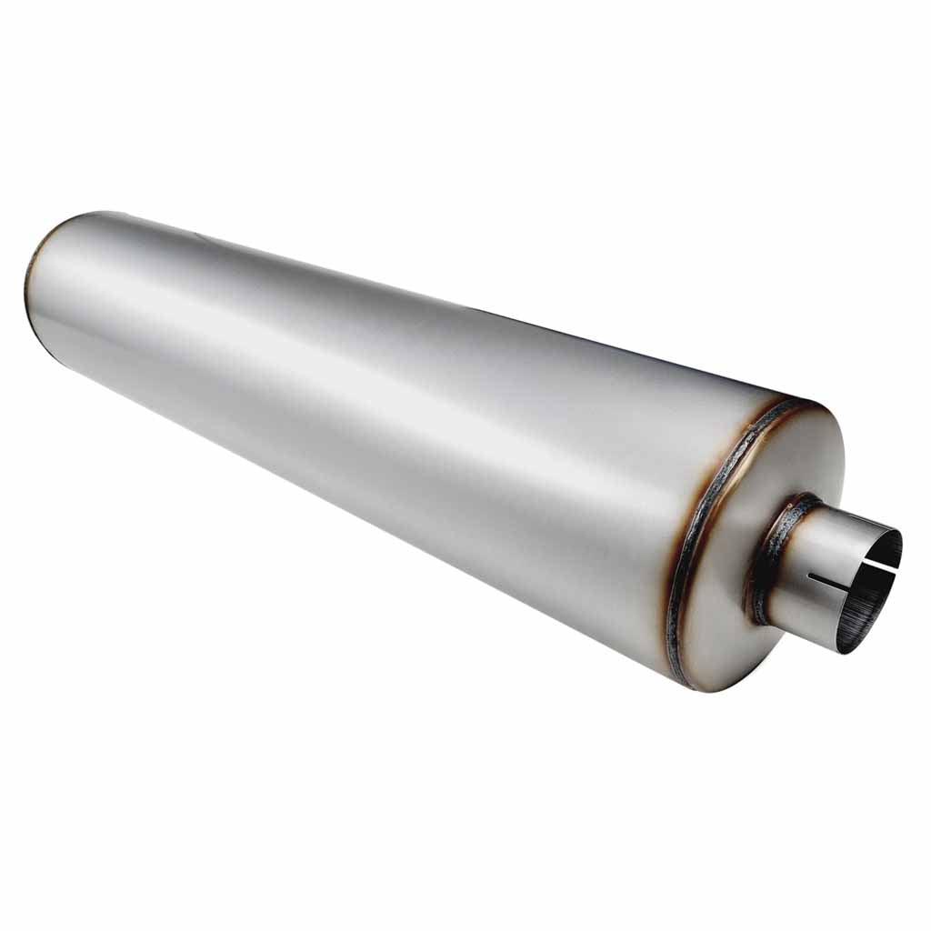 10" BODY DIAMETER X 44" BODY LENGTH - 4" IN/OUT - SEMI BAFFLED - STAINLESS STEEL 409