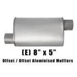 8" x 5" Offset/Offset Configurations Mufflers | Aluminised | Select Your Size Length and Internal Options